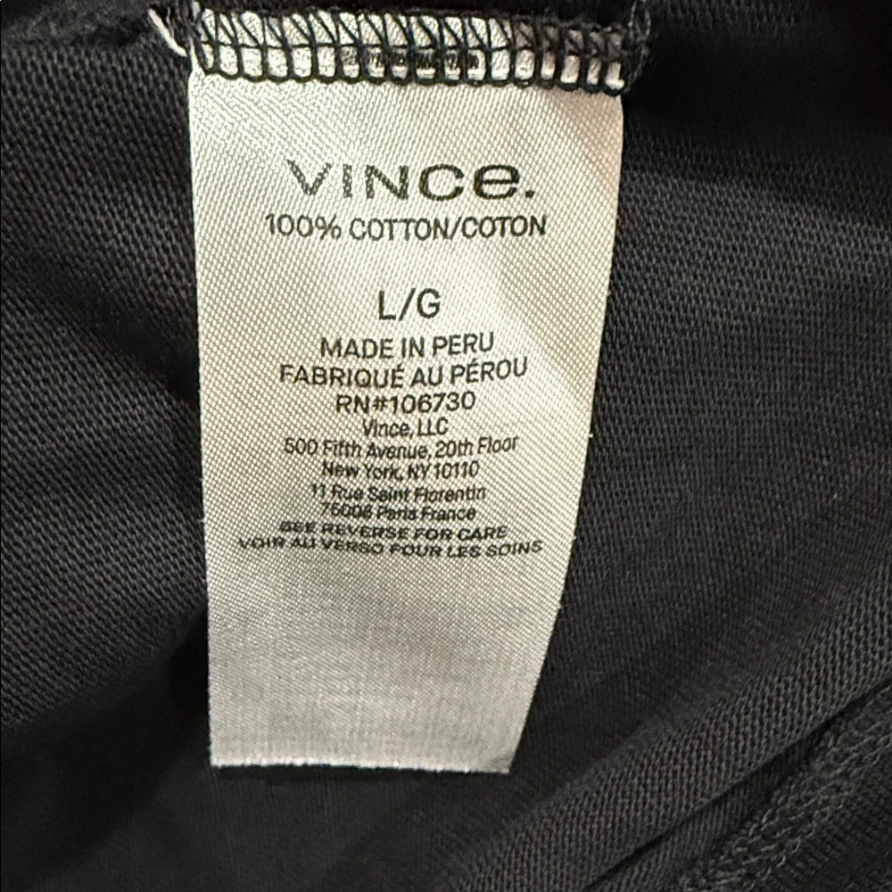 Vince Black Tie Waist Short Sleeve Cotton‎ T-Shirt Dress Size Large - Picture 8 of 9